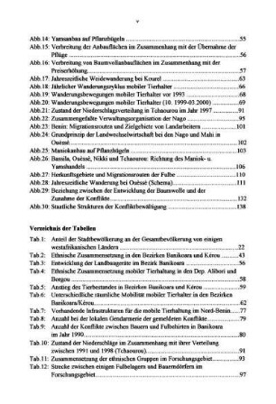 Verzeichnis der Tabellen