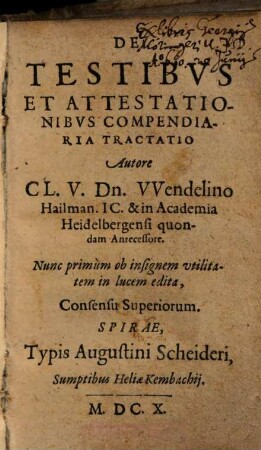 De testibus et attestationibus compendiaria tractatio