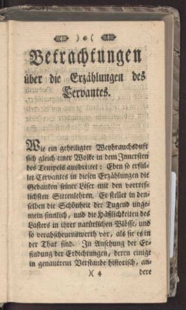 Betrachtungen über die Erzählungen des Cervantes