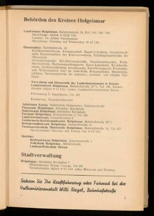 Behörden des Kreises Hofgeismar