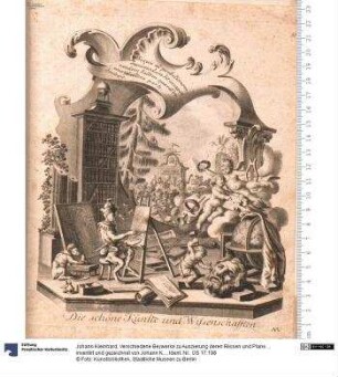 Verschiedene Beywerke zu Auszierung deren Rissen und Plans ... inventirt und gezeichnet von Johann Kleinhardt in Prag. verlegt und gestochen durch Johann und Mathes Gebrüdere Baltzer ... in Prag und Lissa. 1772.