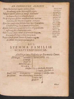 IIII. Stemma Familiae Schawenburgicae.