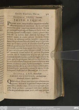 Epistola LXIII. Lovanii. Iusto Ryquio.