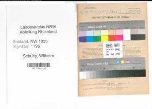 Entnazifizierung Wilhelm Schulte , geb. 11.11.1896 (Bergmann)