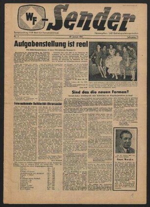 Betriebszeitung 'WF-Sender', Nr.4/1961 (27. Januar 1961)