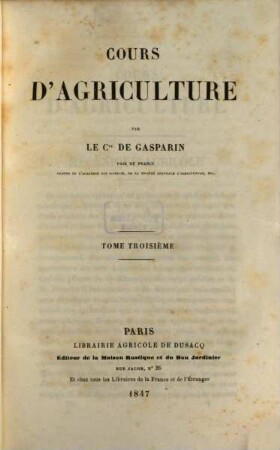 Cours d'agriculture, 3