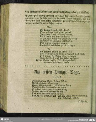 Am ersten Pfingst-Tage