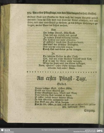 Am ersten Pfingst-Tage