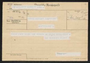 Brief von Heinrich George an Gerhart Hauptmann