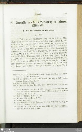 IV. Fronhöfe und deren Verfassung im späteren Mittelalter. §. 232 - §. 398