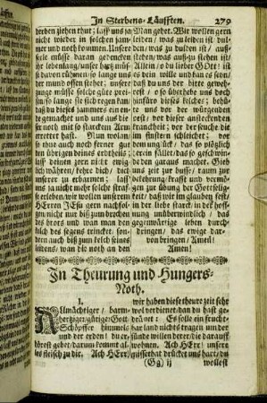In Theurung und Hungersnoth.