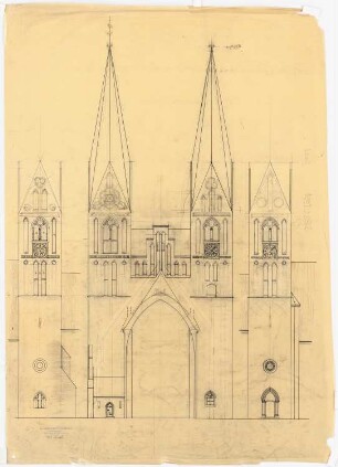 Klosterkirche, Neuruppin Turmbau: Turmfassade