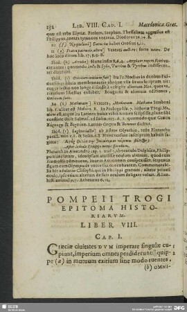 Pompeii Trogi Epitoma Historiarum, Liber VIII.