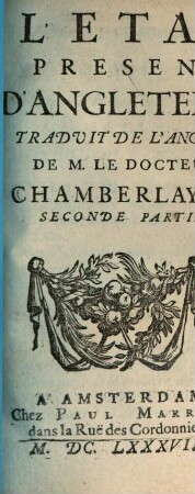 L' Etat Present D'Angleterre, 2