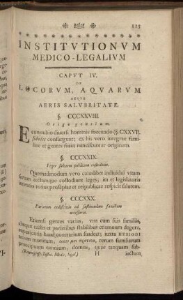 Caput IV. De Locorum Aquarum Atque Aeris Salubritate.