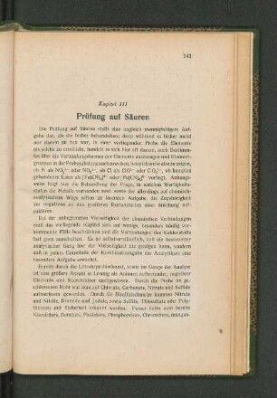 Kapitel III Prüfung auf Säuren
