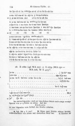 18. Tušratta an Amenophis III., Nr. 2 (B 1880 (vgl. WA 217) + B 1879 (WA 230 = WA 226; W S. 415))