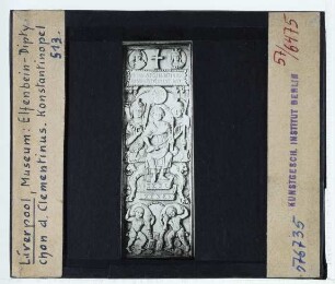 Unbekannter Künstler, Elfenbein-Diptychon d. Clementinus : Im Liverpool Museum, aus Konstantinopel, 513