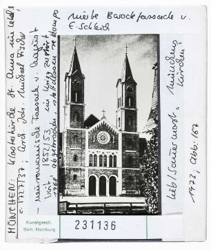 München: St. Anna im Lehel, neuromanische Fassade, abgebrochen 1968