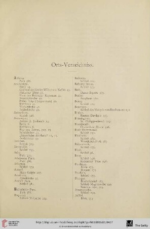 Orts-Verzeichniss