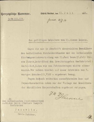 Brief 29. Juli 1914