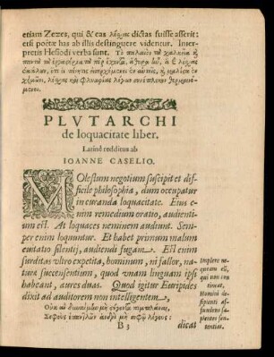 Plutarchi de loquacitate liber.