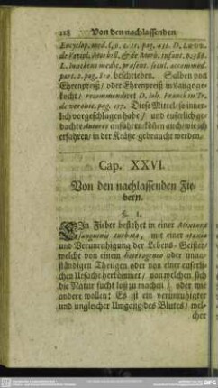 Cap. XXVI. Von den nachlassenden Fiebern