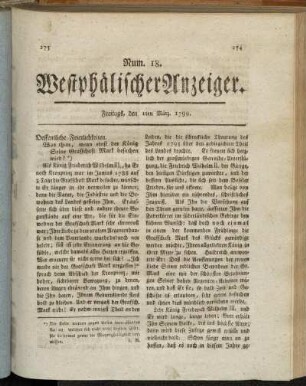 Num. 18. Freitags, den 1ten März. 1799