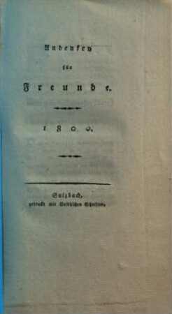 Andenken für Freunde. 1800
