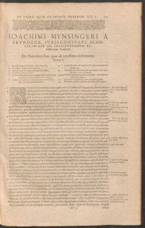 Ioachimi Mynsingeri A Frundeck, Iurisconsulti, Scholia In Lib.II I. Institutionum Fl. Iustiniani Caesaris.