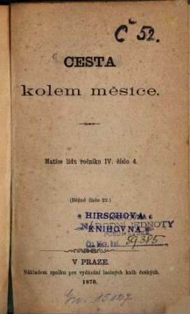 Cesta kolem měsice : [(Nach] Jules Verne [u.a.] /Reise um den Mond./