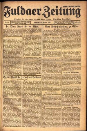Ausgabe vom Dienstag, den 18. Januar 1927.