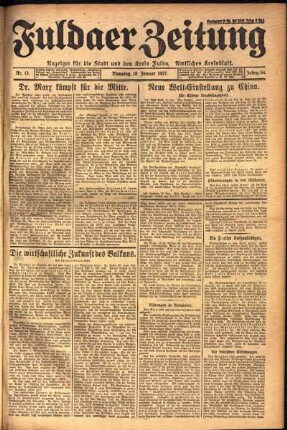 Ausgabe vom Dienstag, den 18. Januar 1927.