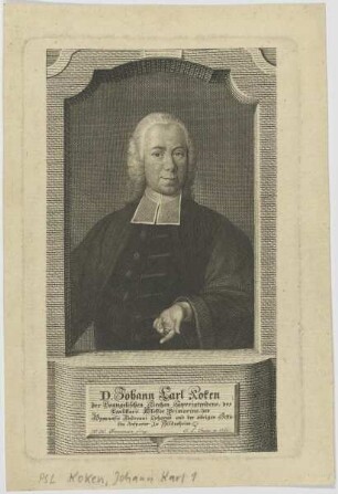 Bildnis des Johann Karl Koken
