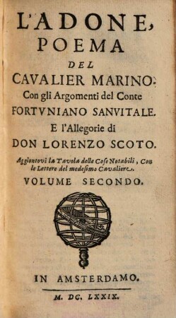L' Adone : Poema Del Cavalier Marino. 2