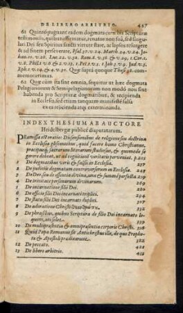 Index Thesium Ab Auctore Heidelbergae publice disputatarum.
