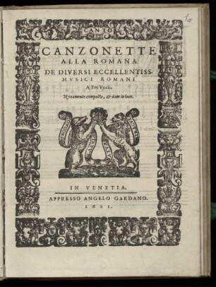 Canzonette alla romana ... a tre voci. Canto