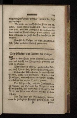 Von Pflichten und Rechten der Bürger.
