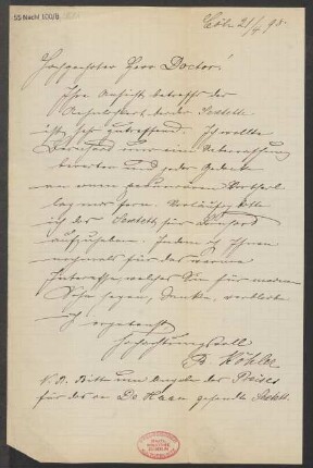 Brief an B. Schott's Söhne : 21.04.1898