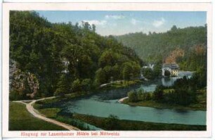Lauenhain. Lauenhainer Mühle Eingang zur Mühle
