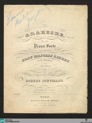 Arabeske für das Pianoforte : 18tes Werk