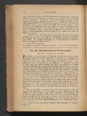 Zum ersten Jahrzehntabschluß und Redaktionswechsel