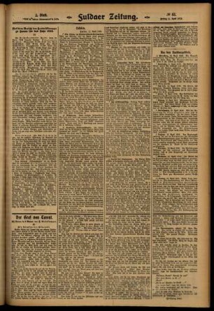 Zweite Ausgabe vom Freitag, den 11. April 1913.