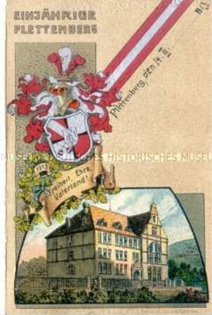 Postkarte eines Zusammenschluss von Schülern, den sogenannten Einjährigen