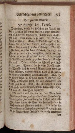 II. Der zweyte Grund der Furcht des Todes.