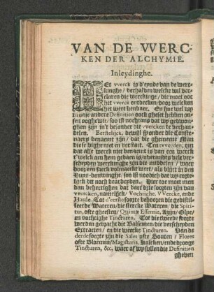 Van De Vvercken Der Alchymie.