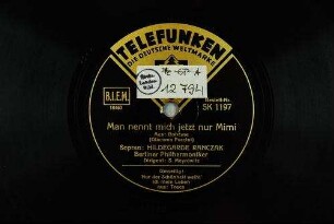 Man nennt mich jetzt nur Mimi : aus Bohème / (Giacomo Puccini)