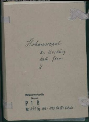 Zivilstandsregister der katholischen Gemeinde Hohenwepel, Kreis Warburg (GAHT 1811-1813) (Gemeinde: Katholische Gemeinde Hohenwepel)