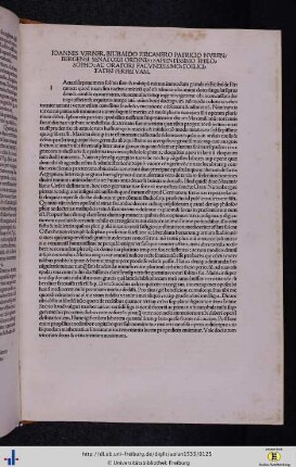 Ioannes Verner. Bilibaldo pircamero patricio Nurenbergensi senatorii ordinis…