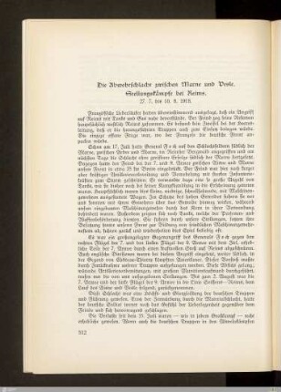 Die Abwehrschlacht zwischen Marne und Vesle. Stellungskämpfe bei Reims